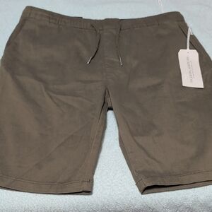 Modern American Olive Green Athletic Drawstring Shorts